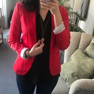 Bright red blazer